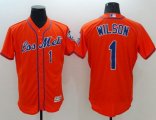 Wholesale Cheap Mets #1 Mookie Wilson Orange Flexbase Authentic Collection Los Mets Stitched MLB Jersey