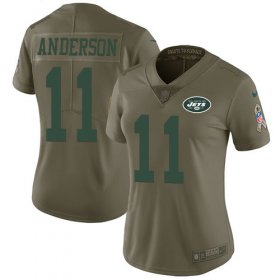 Wholesale Cheap Nike Jets #11 Robby Anderson Olive Women\'s Stitched NFL Limited 2017 Salute to Service Jersey