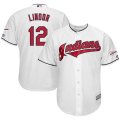 Wholesale Cheap Cleveland Indians #12 Francisco Lindor Majestic Home 2019 All-Star Game Patch Cool Base Player Jersey White