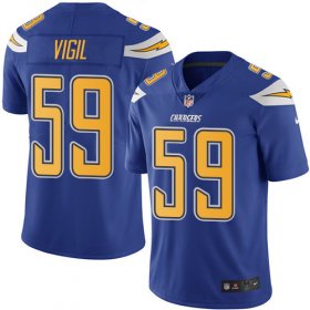 Wholesale Cheap Nike Chargers #59 Nick Vigil Electric Blue Men\'s Stitched NFL Limited Rush Jersey