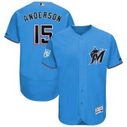 Wholesale Cheap Marlins #15 Brian Anderson Blue 2019 Spring Training Flex Base Stitched MLB Jersey