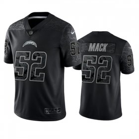 Wholesale Cheap Men\'s Los Angeles Chargers #52 Khalil Mack Black Reflective Limited Stitched Football Jersey