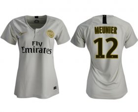 Wholesale Cheap Women\'s Paris Saint-Germain #12 Meunier Away Soccer Club Jersey
