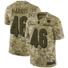 Wholesale Cheap Nike Bengals #46 Clark Harris Camo Youth Stitched NFL Limited 2018 Salute to Service Jersey