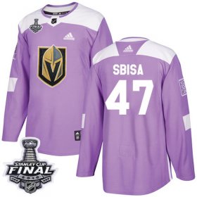 Wholesale Cheap Adidas Golden Knights #47 Luca Sbisa Purple Authentic Fights Cancer 2018 Stanley Cup Final Stitched Youth NHL Jersey