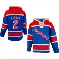Wholesale Cheap Rangers #2 Brian Leetch Blue Sawyer Hooded Sweatshirt Stitched NHL Jersey