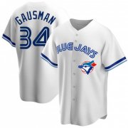 Wholesale MEN'S TORONTO BLUE JAYS #34 KEVIN GAUSMAN WHITE HOME COOPERSTOWN COLLECTION JERSEY