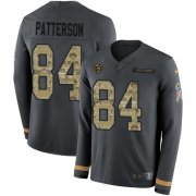 Wholesale Cheap Nike Bears #84 Cordarrelle Patterson Anthracite Salute to Service Men's Stitched NFL Limited Therma Long Sleeve Jersey