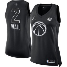 Wholesale Cheap Nike Washington Wizards #2 John Wall Black Women\'s NBA Jordan Swingman 2018 All-Star Game Jersey