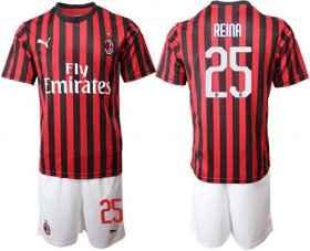 Wholesale Cheap AC Milan #25 Reina Home Soccer Club Jersey