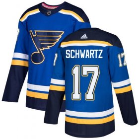 Wholesale Cheap Adidas Blues #17 Jaden Schwartz Blue Home Authentic Stitched NHL Jersey