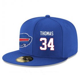 Wholesale Cheap Buffalo Bills #34 Thurman Thomas Snapback Cap NFL Player Royal Blue with White Number Stitched Hat