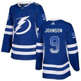 Wholesale Cheap Adidas Lightning #9 Tyler Johnson Blue Home Authentic Drift Fashion Stitched NHL Jersey