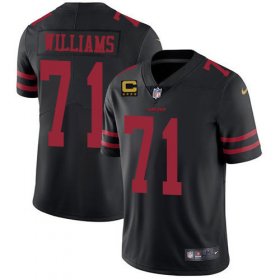 Wholesale Cheap Men\'s San Francisco 49ers #71 Trent Williams Black With C Patch Vapor Untouchable Limited Stitched Football Jersey