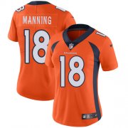 Wholesale Cheap Nike Broncos #18 Peyton Manning Orange Team Color Women's Stitched NFL Vapor Untouchable Limited Jersey