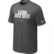 Wholesale Cheap Nike Detroit Lions Just Do It Dark Grey T-Shirt
