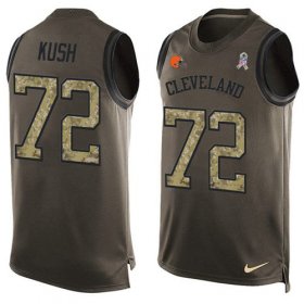 Wholesale Cheap Nike Browns #72 Eric Kush Green Men\'s Stitched NFL Limited Salute To Service Tank Top Jersey