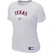 Wholesale Cheap Women's Texas Rangers Nike Short Sleeve Practice MLB T-Shirt White