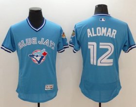 Wholesale Cheap Blue Jays #12 Roberto Alomar Light Blue Flexbase Authentic Collection Cooperstown Stitched MLB Jersey