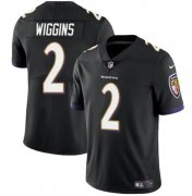 Cheap Men's Baltimore Ravens #2 Nate Wiggins Black 2024 Draft Vapor Limited Football Jersey