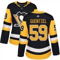 Wholesale Cheap Adidas Penguins #59 Jake Guentzel Black Home Authentic Women's Stitched NHL Jersey