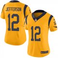 Wholesale Cheap Nike Rams #12 Van Jefferson Gold Women's Stitched NFL Limited Rush Jersey