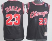 Wholesale Cheap Chicago Bulls #23 Michael Jordan 1984-1985 Rookie Black Swingman Throwback Jersey