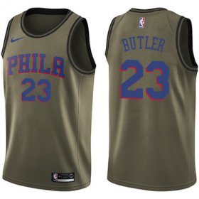 Wholesale Cheap Nike 76ers #23 Jimmy Butler Green NBA Swingman Salute to Service Jersey