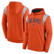Wholesale Cheap Men's Chicago Bears Orange Sideline Stack Performance Pullover Hoodie