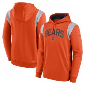 Wholesale Cheap Men\'s Chicago Bears Orange Sideline Stack Performance Pullover Hoodie