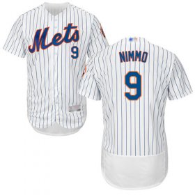 Wholesale Cheap Mets #9 Brandon Nimmo White(Blue Strip) Flexbase Authentic Collection Stitched MLB Jersey