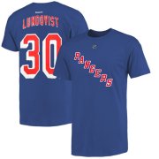 Wholesale Cheap New York Rangers #30 Henrik Lundqvist Reebok Name and Number Player T-Shirt Royal