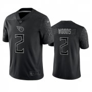 Wholesale Cheap Men's Tennessee Titans #2 Robert Woods Black Reflective Limited Stitched Football Jersey