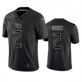 Wholesale Cheap Men\'s Tennessee Titans #2 Robert Woods Black Reflective Limited Stitched Football Jersey