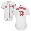 Wholesale Cheap Reds #13 Dave Concepcion White Flexbase Authentic Collection Stitched MLB Jersey