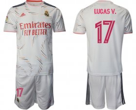 Wholesale Cheap Men 2021-2022 Club Real Madrid home white 17 Adidas Soccer Jersey