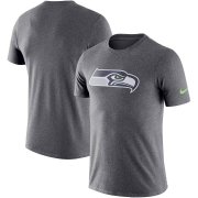 Wholesale Cheap Seattle Seahawks Nike Essential Logo Dri-FIT Cotton T-Shirt Heather Charcoal