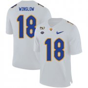 Wholesale Cheap Pittsburgh Panthers 18 Ryan Winslow White 150th Anniversary Patch Nike College Football Jersey