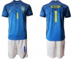 Wholesale Cheap Men 2020-2021 Season National team Brazil away blue 1 Soccer Jersey
