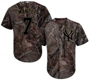 Wholesale Cheap Yankees #7 Mickey Mantle Camo Realtree Collection Cool Base Stitched Youth MLB Jersey