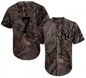 Wholesale Cheap Yankees #7 Mickey Mantle Camo Realtree Collection Cool Base Stitched Youth MLB Jersey