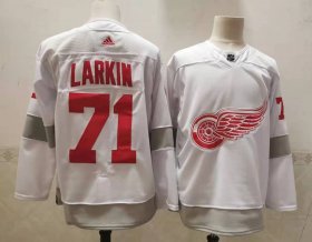 Wholesale Cheap Men\'s Detroit Red Wings #71 Dylan Larkin White Adidas 2020-21 Alternate Authentic Player NHL Jersey