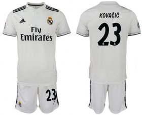 Wholesale Cheap Real Madrid #23 Kovacic White Home Soccer Club Jersey