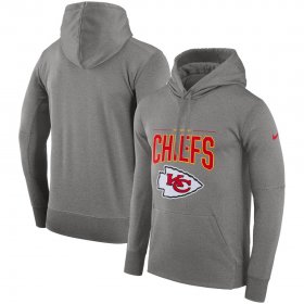 Wholesale Cheap Kansas City Chiefs Nike Sideline Property of Performance Pullover Hoodie Gray