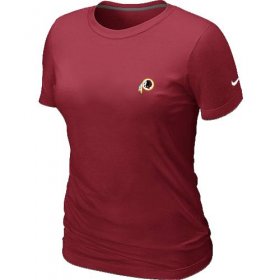 Wholesale Cheap Women\'s Nike Washington Redskins Chest Embroidered Logo T-Shirt Red