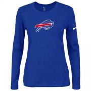 Wholesale Cheap Women's Nike Buffalo Bills Of The City Long Sleeve Tri-Blend NFL T-Shirt Blue