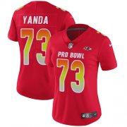 Wholesale Cheap Nike Ravens #73 Marshal Yanda Red Women's Stitched NFL Limited AFC 2019 Pro Bowl Jersey