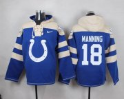 Wholesale Cheap Nike Colts #18 Peyton Manning Royal Blue Player Pullover NFL Hoodie