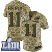 Wholesale Cheap Nike Patriots #11 Julian Edelman Camo Super Bowl LIII Bound Women's Stitched NFL Limited 2018 Salute to Service Jersey