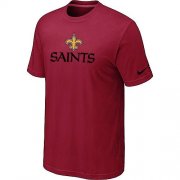 Wholesale Cheap Nike New Orleans Saints Authentic Logo NFL T-Shirt Red
